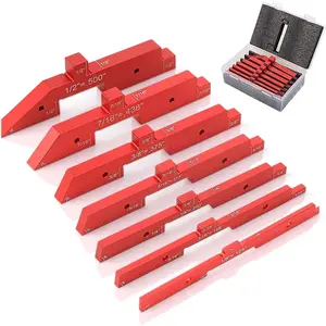 7PCS Router Table Setup Bars 4-in-1 Height Depth Angle Gauge Adjustable Woodworking Setup Blocks Measuring Tools for Carpenter (Red)
