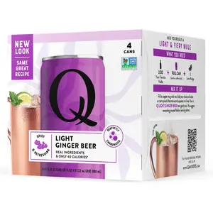 Q Mixers Light Ginger Beer, Premium Cocktail Mixer with Real Ingredients, 7.5 Fl oz (Pack of 4)