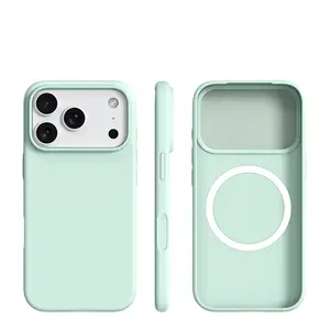 1 piece BASE MORE COVER luxury ultra-thin magnetic liquid silicone iPhone case for Apple mobile phones. Soft touch feel, soft edge wrapping, matte soft shell case. Skin-friendly texture. Naked phone case. Suitable for Apple iPhone 17 Pro Max/16/15/14/13 P
