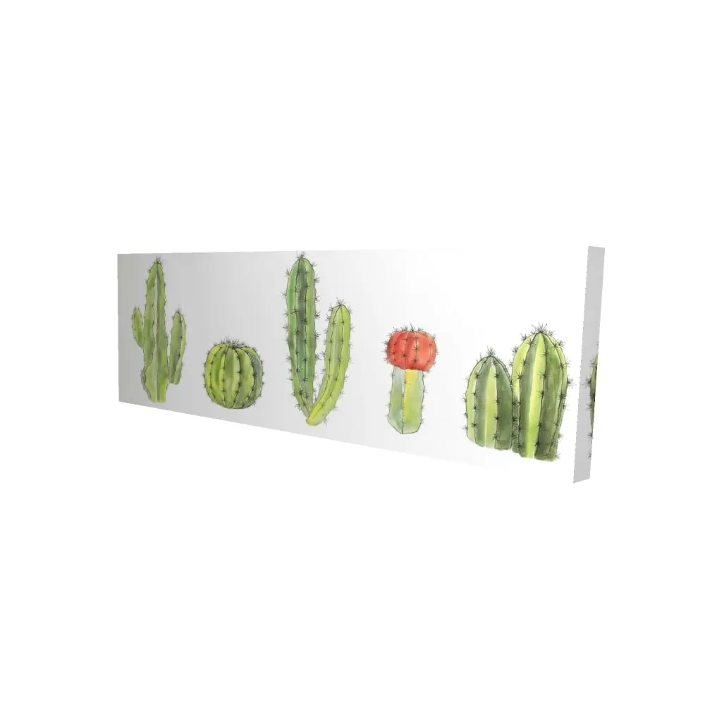 212 MAIN 16x48 in. Green Tones Artistic Watercolor Cactus Floral Artwork Set - Minimalist Plant Posters & Prints, Flower-Themed Home Decor for Beginner Room Aesthetic Styling
