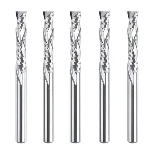 5 count Carbide Compression Router Bit Up&Down End Mills 1/8 inch Shank with 1/8 inch  for CNC Mill Machine Wookwork 3D Profile Detail Engraver Carving