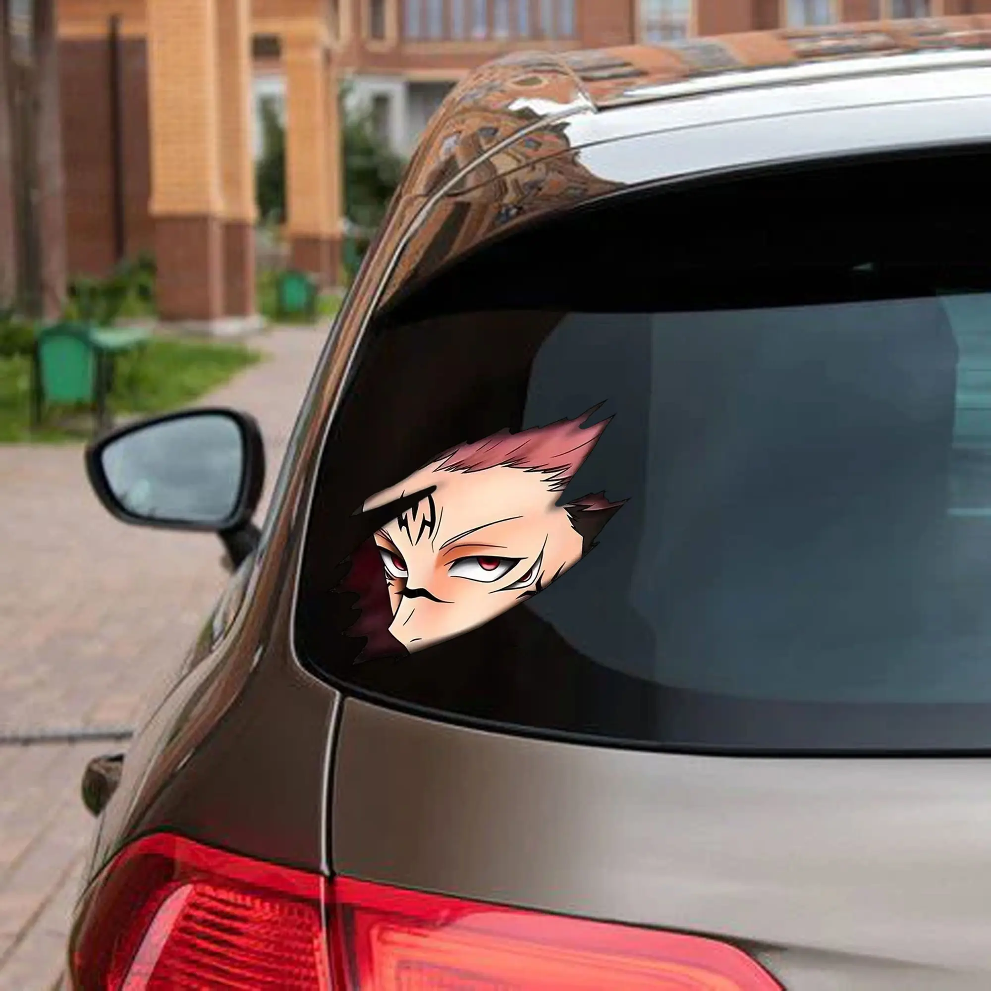 Sukuna Peeking Eyes Vinyl Sticker, Jujutsu Kaisen Anime Decal, Cursed King Peek Car Window Sticker, Waterproof Laptop Sticker