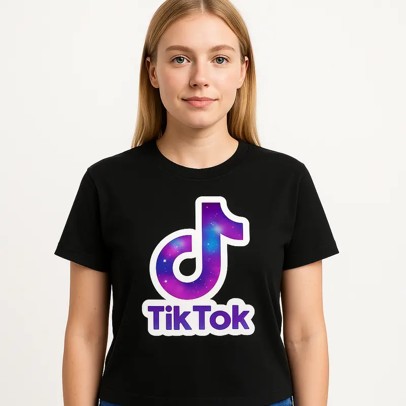 Galaxy TikTok-Style Logo Tee | Unisex Black | 100% Cotton, Soft & Breathable, Pre-shrunk, Vibrant HD Print, True-to-Size S-5XL