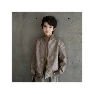 Boys' Stylish Leather Jacket for Spring And Autumn