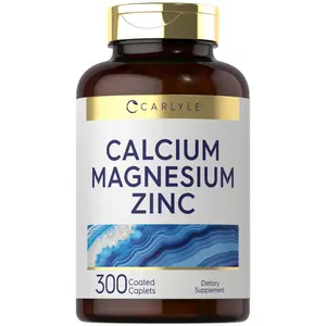 Carlyle Calcium Magnesium Zinc Supplement | 300 Caplets | Vegetarian, Non-GMO, and Gluten Free