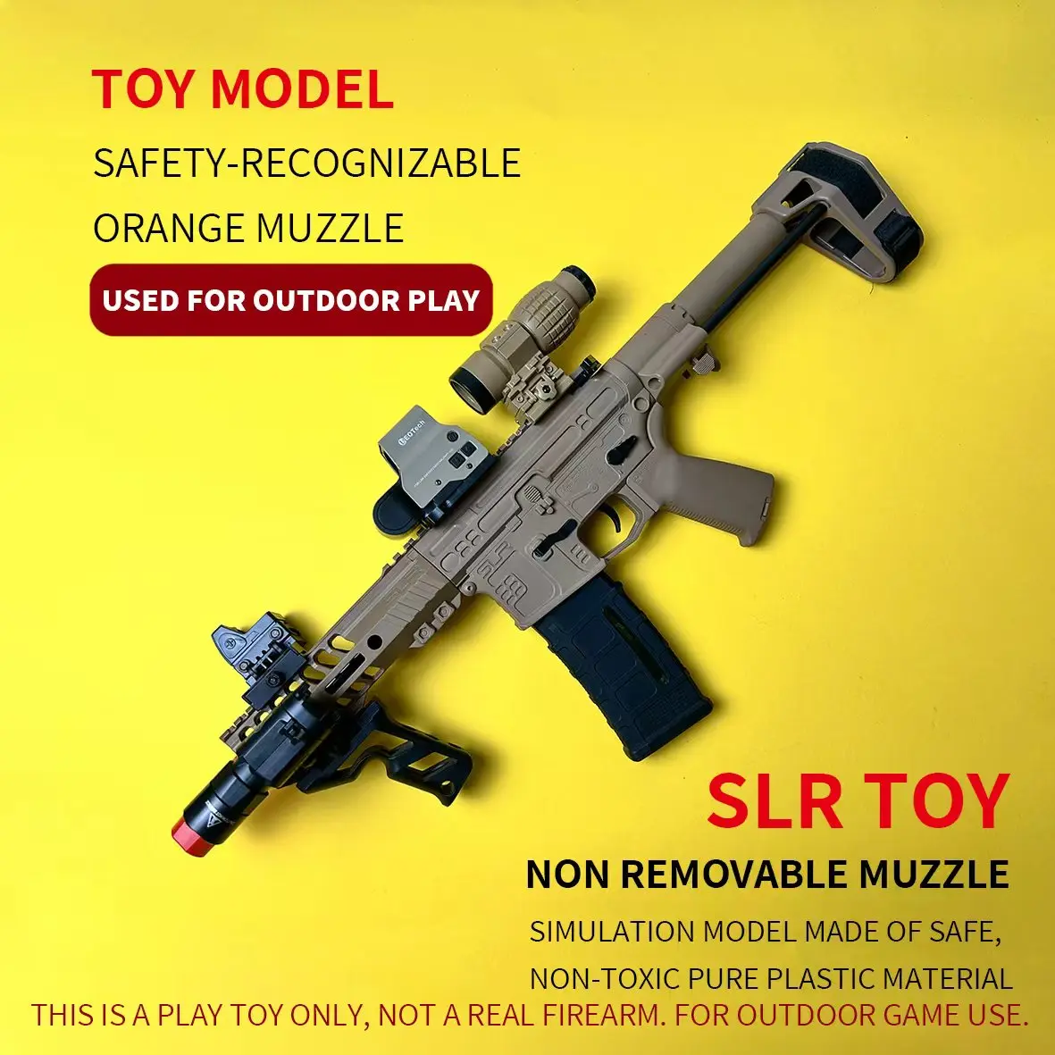 68.5 cm Large-Scale Toy Model, Gel Blaster  Electric toy, Plastic Construction, Electric , 7.4 V Battery, Outdoor Activities, Role-Playing Toy Model,Safe Orange Tip,Age 14+