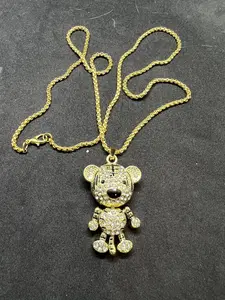 Gold Tiger Chain Necklace with Czs fashion necklace