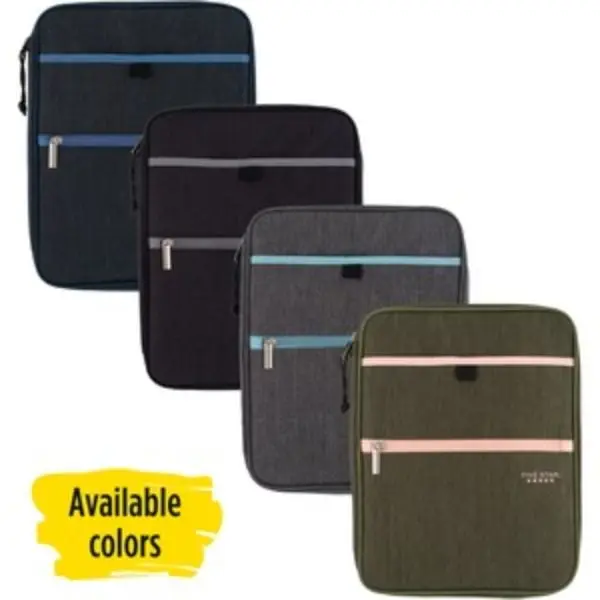 Mead  1 in. Five Star Carry-All Zipper Binder, Multi Color, Office Stationery Supplies, Ring Binder