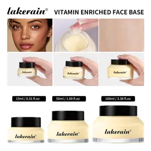 Lakerain 3 Counts Vitamin Lotion, 2 in 1 Deep Moisturizing and Primer Hydrating Facial Cream Gentle Skincare, Multi-Functional Face Body Balm, Hydrating Smooth Formula, Smoothly Flawless, Long-Lasting Wear, Daily Skincare Product