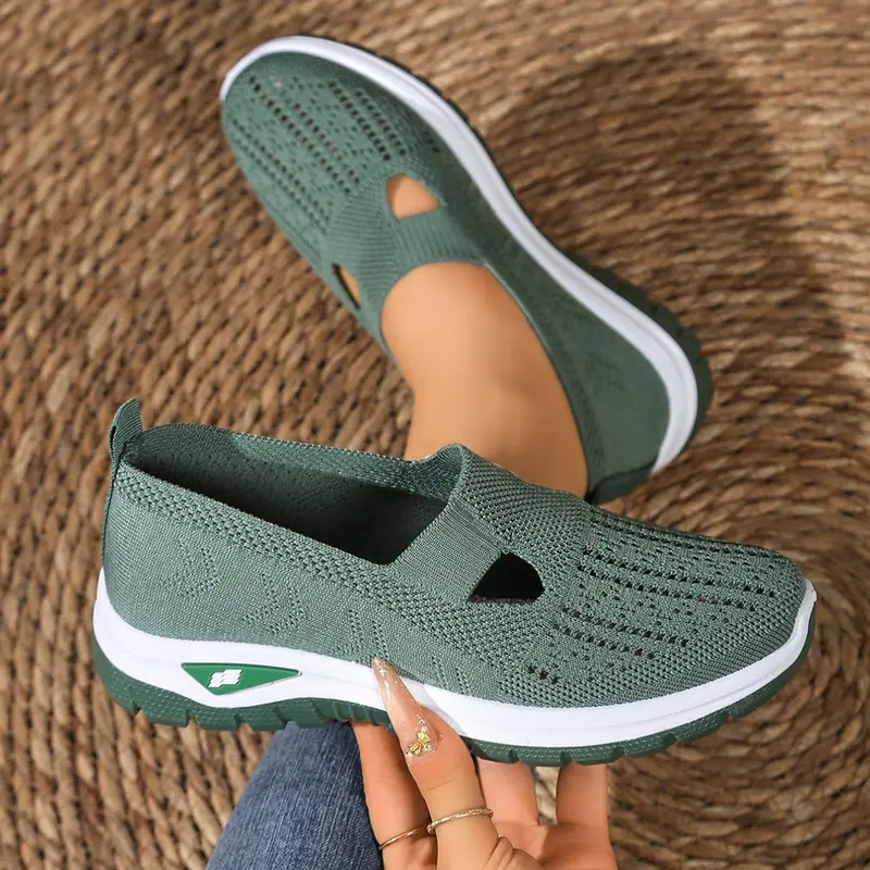 Women's 2026 Summer Shoes, Breathable Mesh Slip-On Sneakers, Lightweight Soft Sole Comfortable Casual Footwear, Low-Top Round Toe Textile Shoes, Walking Shoes, Lightweight Slip Ons