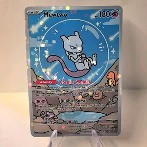 Custom Bubble Mewtwo Cosmic Wonder Holo Card - Handcrafted TCG Collectible