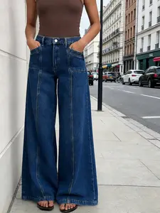 Barrel Jean - Wide Leg Denim Pants for Women, High Waist, Comfortable Fit, Fashionable Street Style