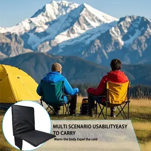 Portable Heated Seat Cushion, Foldable, 3 Adjustable Heating Modes Stadium Seat Warmer, Camping Chair Pad USB Powered for Indoor/Outdoor Use Power Bank (Not Included)