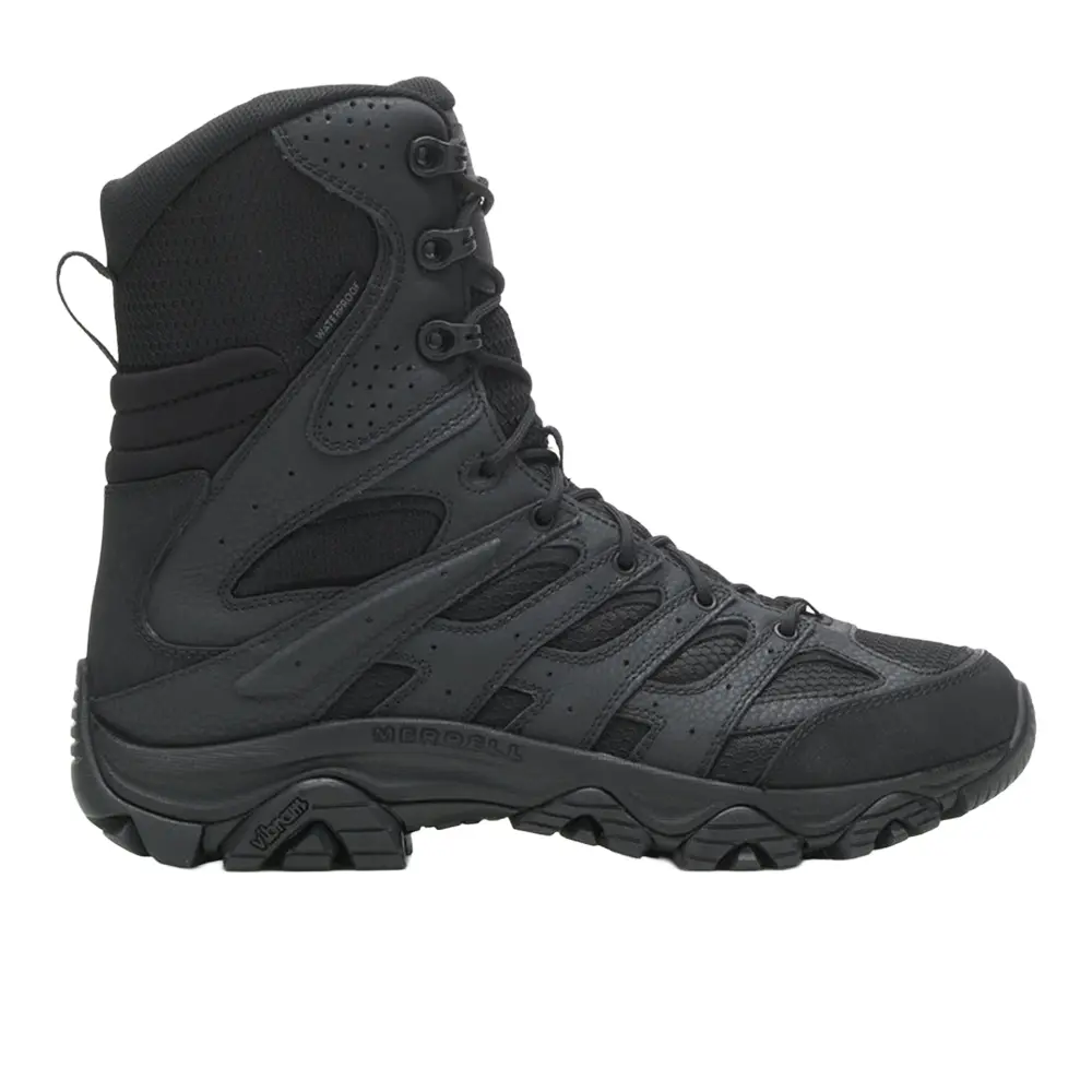 Merrell Work Mens Moab 3 8 Inch Waterproof Soft Toe  Work/Duty - Black