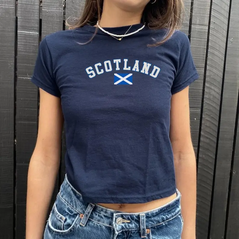 Scotland Flag Baby Tee, Scottish Pride Graphic Shirt, Heritage Women's Top