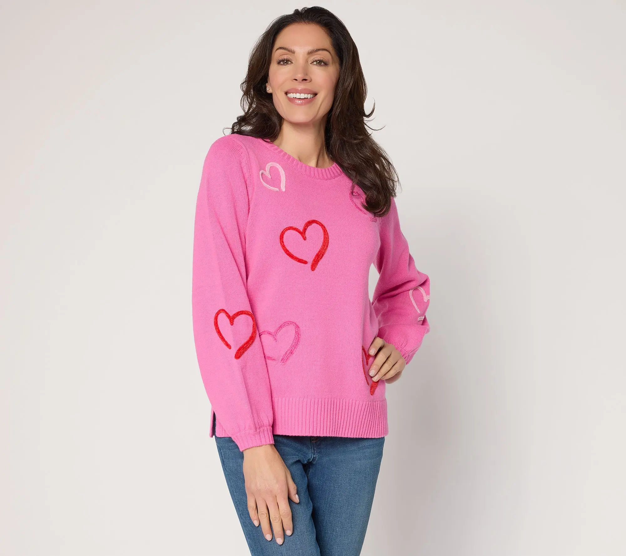 Belle by Kim Gravel Take Heart Chenille Trim Sweater Belle by Kim Gravel Take Heart Chenille Trim Sweater
