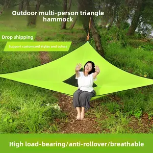 Outdoor travel camping Easy to carry Easy to install Triangle hammock Multi-person air hammock