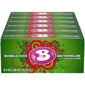 Bubblicious Watermelon Gum, 18 Packs of 5 Pieces (90 Total Pieces)