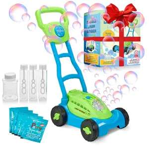 Bubble Lawn Mower Summer Outdoor Bubble Lawn Mower Bubble Blowing Toy, Bubble Machine Christmas Birthday Gift Party Gift for Boys and Girls