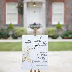 Boho Engagement Party Welcome Sign Champagne Engagement Party Sign Cheers Engagement Sign Brunch and Bubbly Rustic Engagement Party Decor