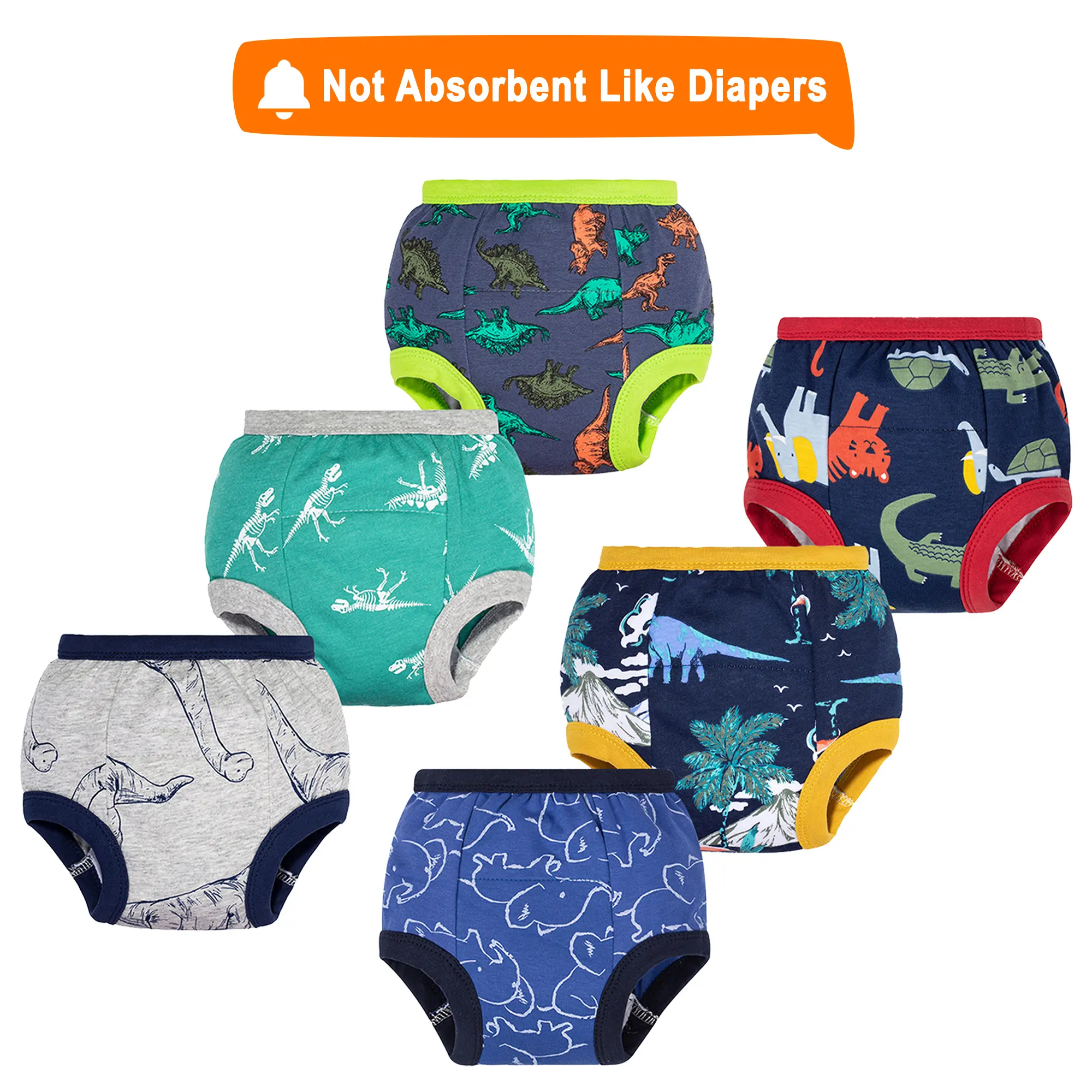 Toddler Potty Training Underwear 6-Pack - Boys' & Girls' Soft Cotton Breathable Reusable Underwear with Fun Designs for Easy Toilet Training (12M-5Y), Toddler Training Underwear