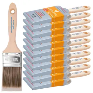 Vermeer Paint Brushes - 12-Pack - 2" Flat Brushes for All Latex and Oil Paints & Stains - Home Improvement - Interior & Exterior Use