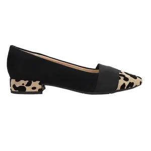 Easy Spirit Womens Casta Leopard Round Toe Block Pumps Dress Casual Low Heel 1-2" - Black