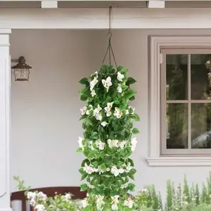 3 Pcs Artificial Bougainvillea Hanging Flowers 39.37" Fake Bougainvillea Plants UV Resistant Faux Silk Bougainvillea Flower Vines For Wedding Home Porch Patio Garden Yard Outdoor Decor
