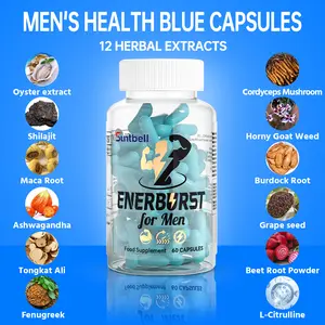 Men's Health Blue Pill - Oyster、Maca Root、Shilajit & L-Citrulline - 30 Day Energy & Vitality - Feel Your Best For Men - Optimum Fitness & Healthcare - 60 Capsules