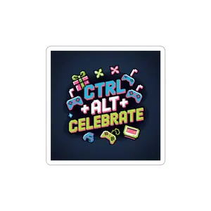 CTRL ALT Celebrate Sticker | Coding gamer, pixel art, desk laptop decal