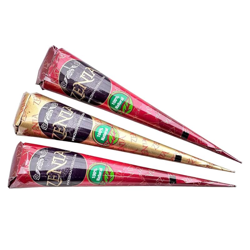 (3 pc) 25g Fresh Zenia Natural Henna Cones