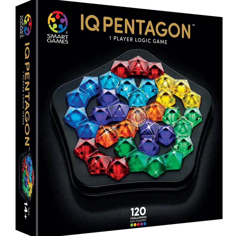 IQ Deluxe: Pentagon - 120 Brain Game Challenges with Premium Puzzle Booklet and Travel Case