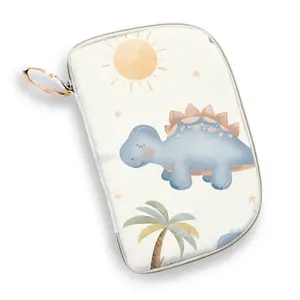 Personalized Baby Document Holder - Travel Organizer with Dinosaur Design and Keychain Attachment