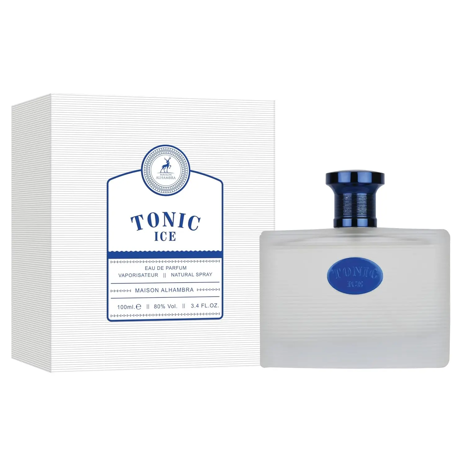Lattafa Maison Alhambra Tonic Ice Eau de Parfum Spray, 3.4 oz - Gender-Neutral Men's Fragrance, Cooling, Non-Sweet, Longlasting Fresh Aquatic, Citrus, Musky Scent, Unisex Wear, Vegan Friendly, Longlasting Men's Fragrance
