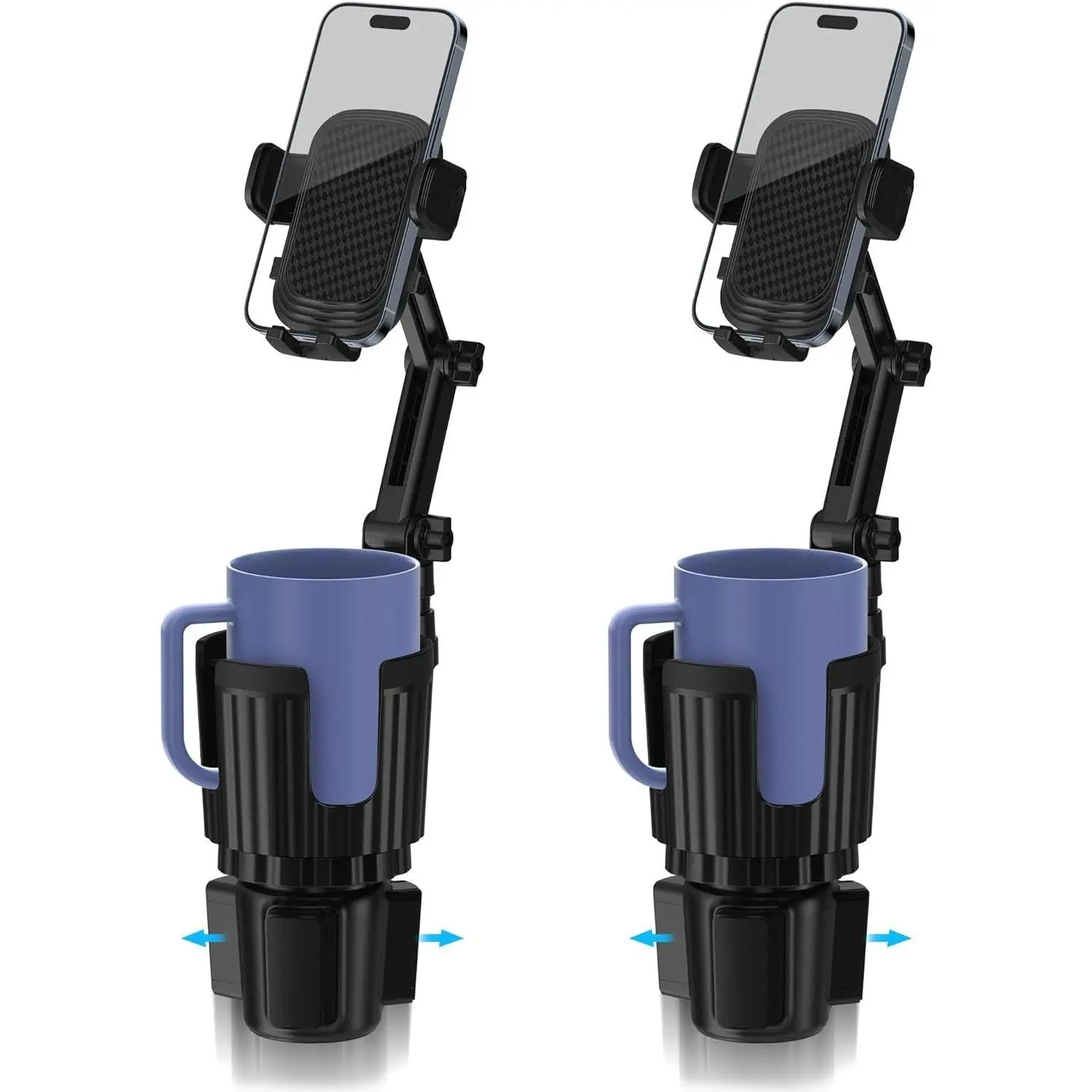 2 Pack Phone Holders for Your  Cupholder, 2 in 1 Cell Phone Holder Mount with Cup Holder Expandable Base, 360  Rotating , Fits  4-7" Smartphones and  Bottles