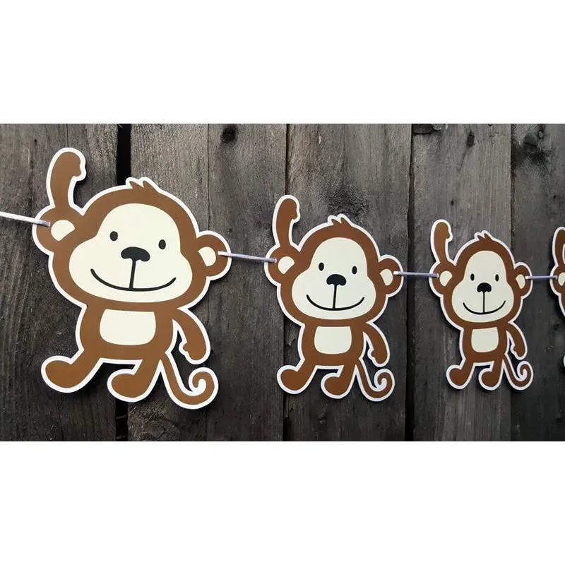 Monkey Banner, Monkey Garland, Monkey Birthday Banner, Monkey Baby Shower Banner, Monkey Nursery Decoration, Monkey Photo Prop