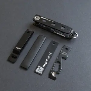 Keyport Pivot 2.0 Blackout Kit - Black | EDC Key Organizer with 10-in-1 Multitool, Faceplate, KO Pocket Clip, Digital ME Key & RuSH Tool - Minimalist Key Holder Holds 2–8 Keys - Portable Everyday Carry Tool