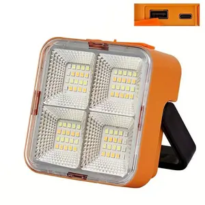 Mini Solar Rechargeable Multifunctional Searchlight, Outdoor Portable LED Floodlight With Magnetic Suction, High Lumen Flashlight, USB Rechargeable Portable Emergency Light, Suitable For Camping, Night Market, Tourism