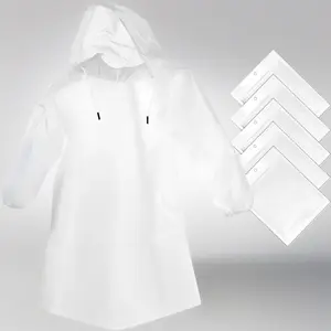 Rain Ponchos for Adults Disposable – Clear Family Pack Raincoats with Hood & Sleeves, Emergency Reusable Poncho for Disney Travel, Theme Parks, Hiking, Cruise, Camping – 4/8 Pack