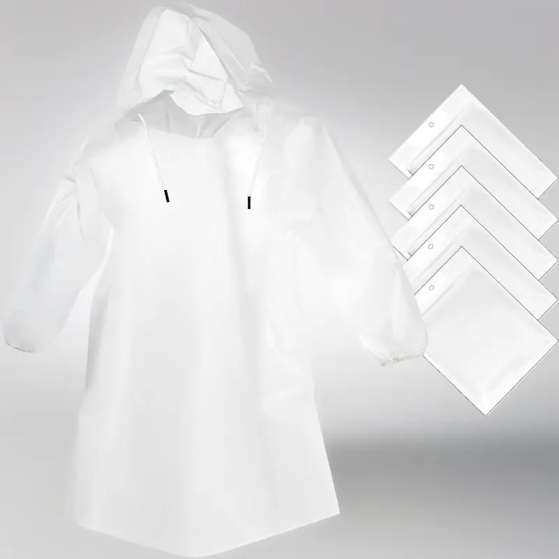Rain Ponchos for Adults Disposable – Clear Family Pack Raincoats with Hood & Sleeves, Emergency Reusable Poncho for Disney Travel, Theme Parks, Hiking, Cruise, Camping – 4/8 Pack