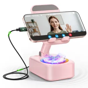 IMOLI Wireless Bluetooth Speaker with Phone Holder, with Smart Sensing Function, HD Surround Sound, Adjustable and Foldable, 6 Hours Playtime, Compatible with iPhone/iPad/Samsung etc.