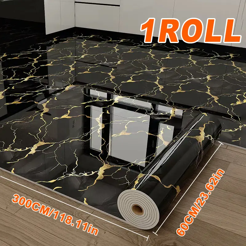 2.2mm Marble Pattern Wallpaper,Self-adhesive Vinyl Flooring Sticker,23.62in*118.11in,Removable Peel and Stick Luxury Marble Tiles,Suitable for Livingroom,Kitchen,Bathroom,Bedroom sohochic