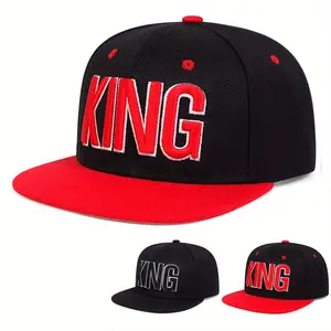 Unisex Letter KING Embroidered Hip Hop Hat Outdoor Sport Adjustable Sunscreen Leisure Hat Spring Autumn Travel Tourism Beach Vacation
