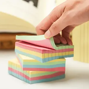 100pcsColorful Self-Adhesive Sticky Notes, Square 4 Colors, Horizontal Sticky Note Set, for Recording Life And Work, Suitable for Home, School, And Office Us