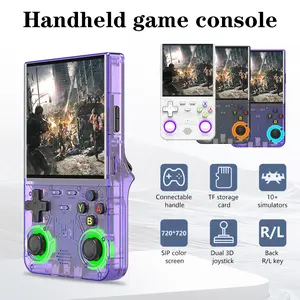 R36 Ultra Portable Handheld Game Console with 64GB/128GB Storage, 4-Inch IPS Full-Body HD Screen, USB Rechargeable, Dual 3D Joystick, TF Card Slot & Connectivity - Perfect Gift for Halloween, Christmas, Family & Friends, Game Console for Pc