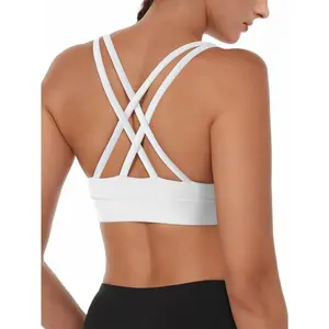 2026 Women's Wire-Free Sports Bra / Yoga Bra — With Built-in Pads: Featuring a crisscross back strap design and high-impact support, this is the top choice for activities such as running, fitness training, yoga, and more.