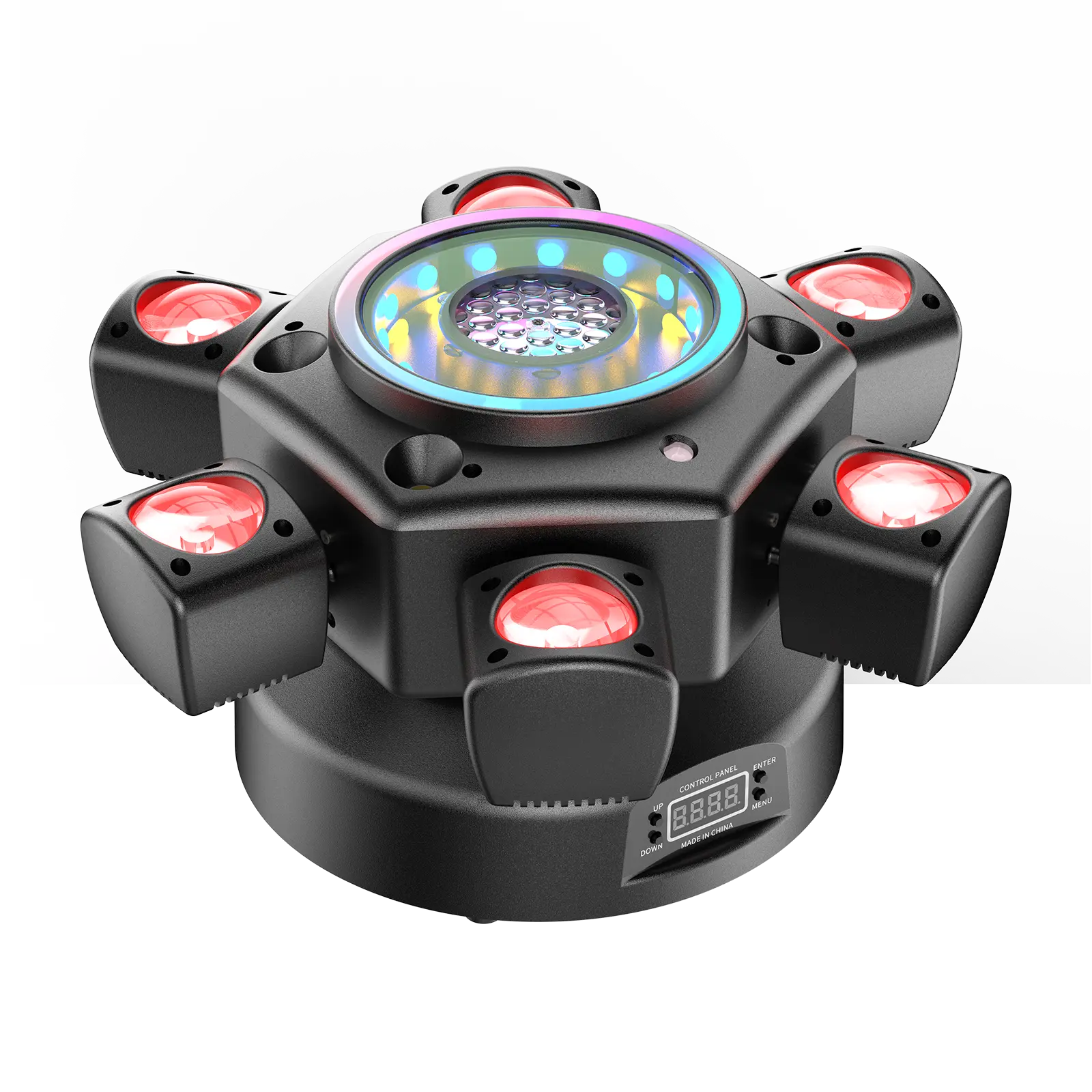 150W Moving Head DJ Light  6 Arm LED Stage Party Light with DMX512 Controller Perfect for Bars Weddings Discos Christmas Parties christmas KTV holiday