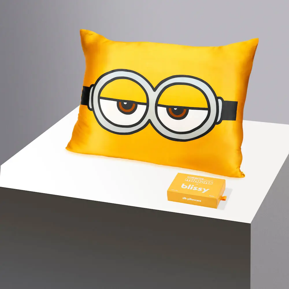 Blissy x Minions Silk Pillowcase – 100% Mulberry Silk – Improve Hair, Skin & Health While You Sleep