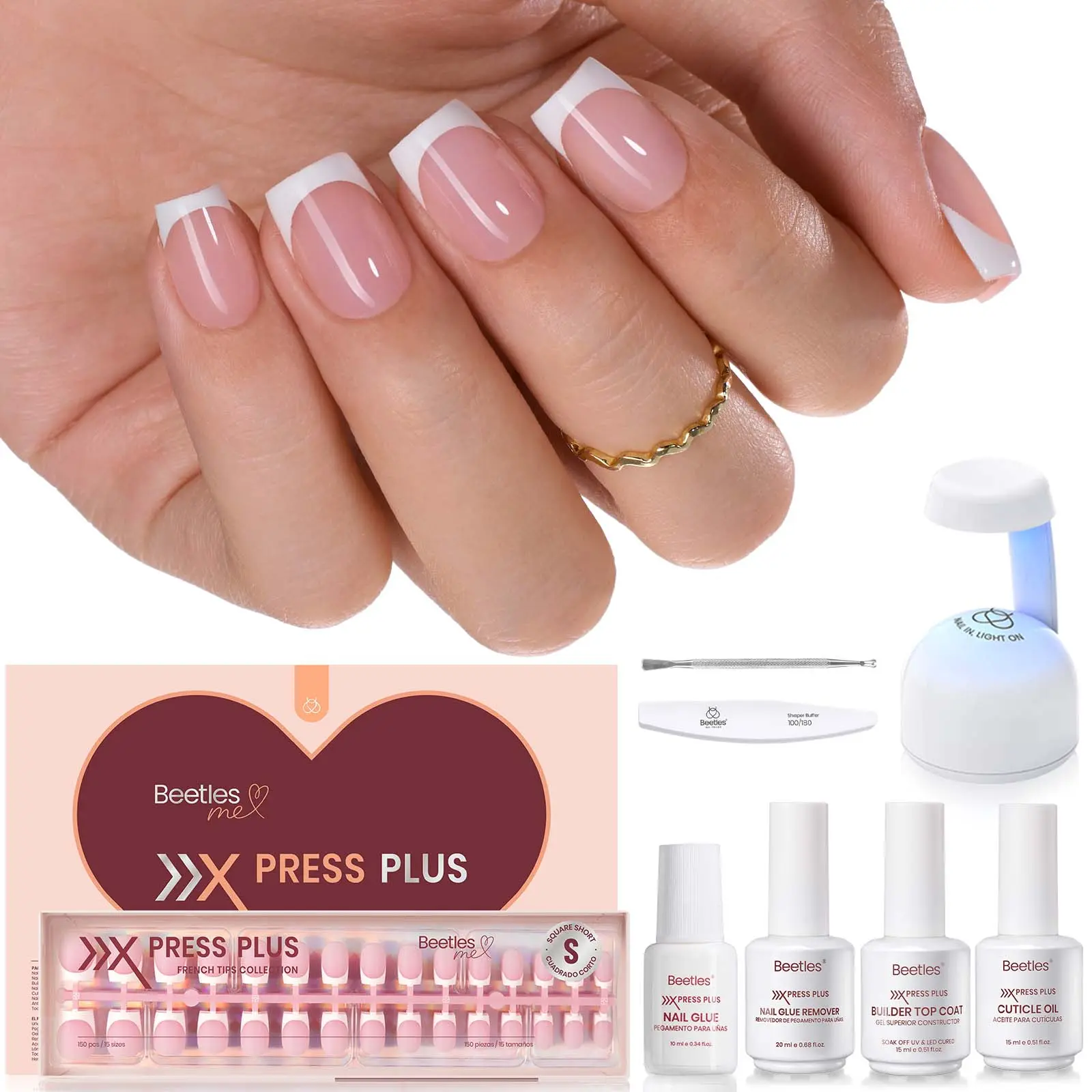 Beetles French Tip Press On Nails French Gel Nail No File Need Fake Nails 4-in-1 DIY Manicure for Nail Extension Designs for Women #Summervibes summervibes Beetles French Tip Press On Nails French Gel Nail No File Need Fake Nails 4-in-1 DIY Manicure for Nail Extension Designs for Women #Summervibes summervibes