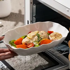 Elegant Ceramic Serving Platter, Rectangular Plate for Pasta, Dessert, Cheese & Charcuterie, Perfect for Holiday Table Decor